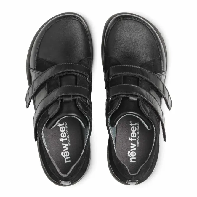 Huvudbild New Feet Damsko med två kardborreband, svart